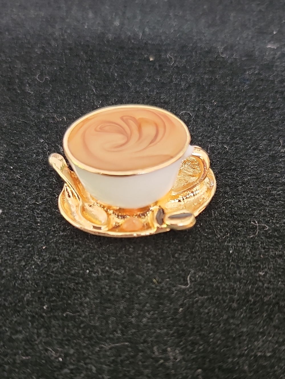 Three Demential Latte Coffee Brooch